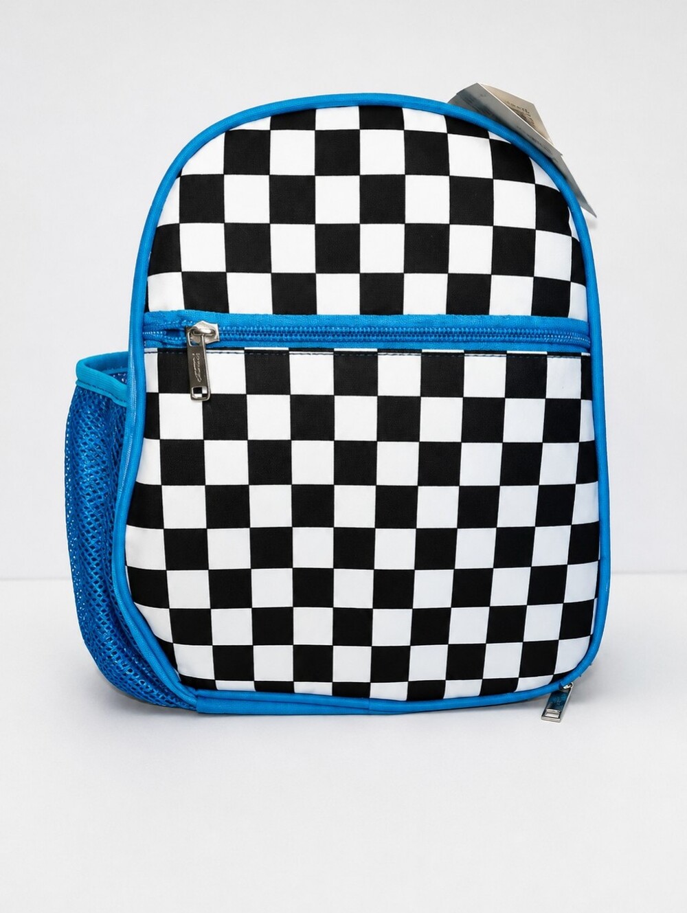 NWT Insulated Checkerboard Lunch / Travel Bag Blue School, Daycare, Work Sz 10"